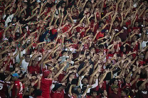 2026 FIFA World Cup Qualifying, Indonesia Australia: Indonesian supporters cheer their team